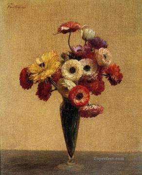 アネモネとキンポウゲの花の画家 アンリ・ファンタン・ラトゥール Oil Paintings